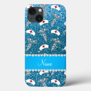 Name Himmel Blau Glitzer Krankenschwester hat silb Case-Mate iPhone Hülle