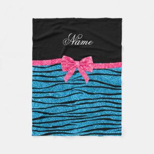 Name Himmelblau Glitzern zebra Streifen rosa Bug Fleecedecke