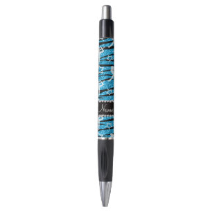 Name Himmelblau Gymnastik Glitzer zebra Streifen Kugelschreiber