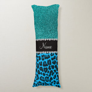 Name Himmelblau leoparden türkisfarbenen Glitzer Seitenschläferkissen