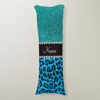 Name Himmelblau leoparden türkisfarbenen Glitzer Seitenschläferkissen