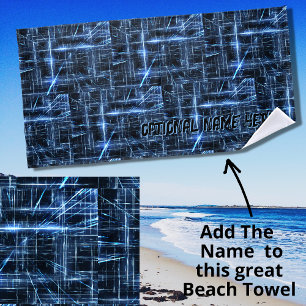 Name hinzufügen, Abstrakt blaue LEDs auf schwarz Strandtuch
