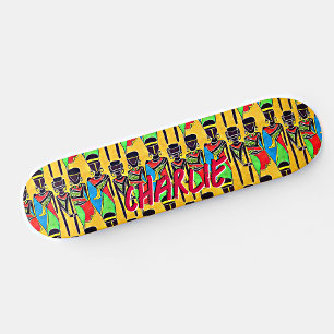 Name hinzufügen, Abstrakte afrikanische Zahlen auf Skateboard