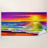 Name hinzufügen, Abstrakter Sonnenuntergang über d Strandtuch (Vorderseite)