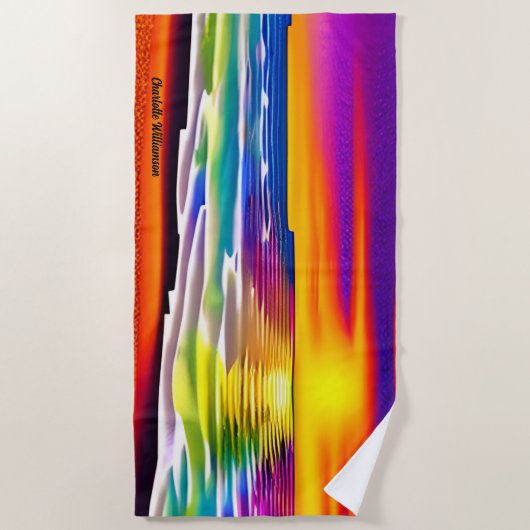 Name hinzufügen, Abstrakter Sonnenuntergang über d Strandtuch (Vorderseite)