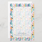 Name hinzufügen| Abstraktes Aquarellmuster Briefpapier (Vorne/Hinten)