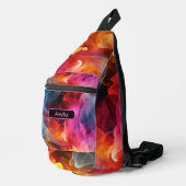 Name hinzufügen, Abstraktes Verwirren Crossbody Bag (Rechte Ecke)