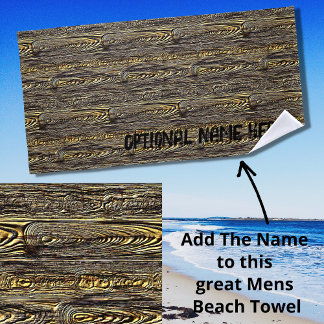 Name hinzufügen, altes Gnarly Wood Bark Textur Strandtuch