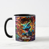 Name hinzufügen, Aqua Blue Baby Dragon durchbreche Tasse (Links)