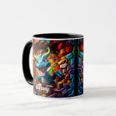 Name hinzufügen, Aqua Blue Baby Dragon durchbreche Tasse (Vorderseite Links)