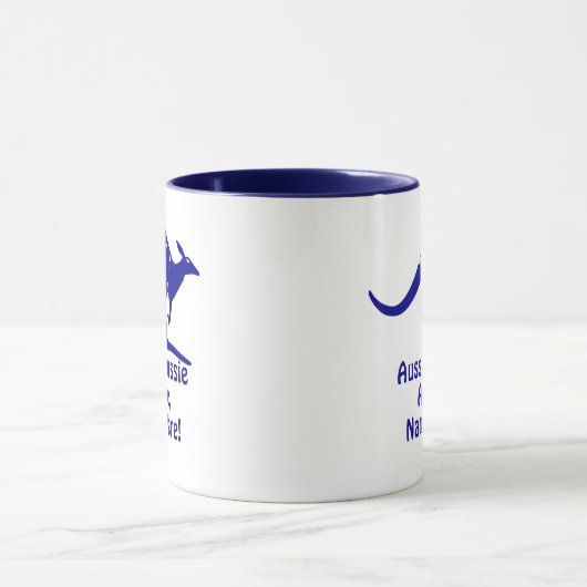 Name hinzufügen, Aussie Aussie Aussie, Blue Kangar Tasse (Zentrum)