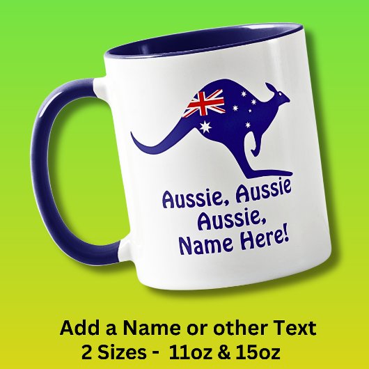 Name hinzufügen, Aussie Aussie Aussie, Blue Kangar Tasse