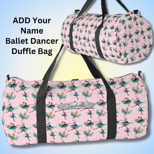 Name hinzufügen: Ballerinas auf Rosa Duffle Bag
