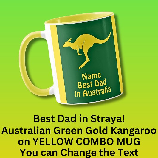 Name hinzufügen, Bester Vater Australien Green Gol Tasse