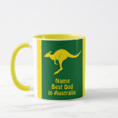 Name hinzufügen, Bester Vater Australien Green Gol Tasse (Links)