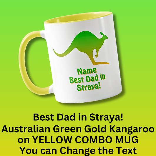 Name hinzufügen, Bester Vater Australien, grünes G Tasse
