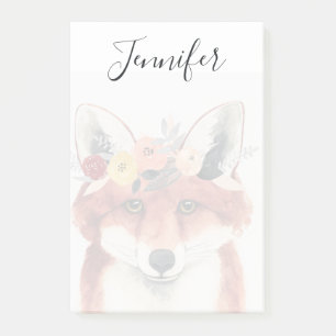 Name hinzufügen  Blume Crown Forester Fox Post-it Klebezettel