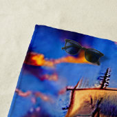 Name hinzufügen, Braunes Piratenschiff in Wellen Strandtuch (Beispiel)