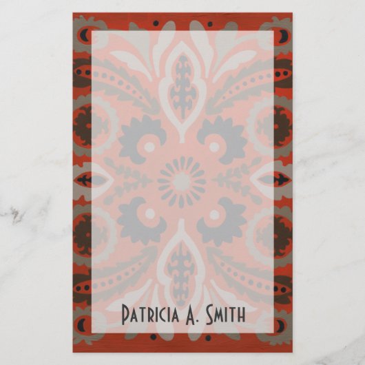 Name hinzufügen| Cinnabar Suzani II Briefpapier (Vorderseite)