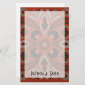 Name hinzufügen| Cinnabar Suzani II Briefpapier (Vorne/Hinten)