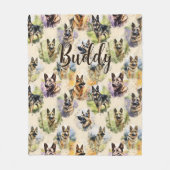 Name hinzufügen, deutscher Hirte Fleecedecke (Vorderseite)