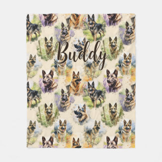 Name hinzufügen, deutscher Hirte Fleecedecke