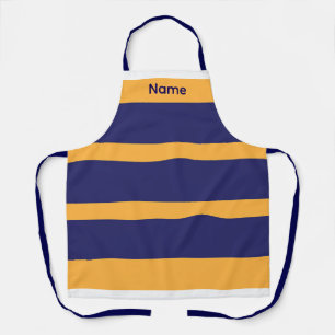 Name hinzufügen Dk Blau + Creme Streifen Kitchen C Schürze