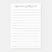 Name hinzufügen - Einfache Kalligrafie mit Zeilen Post-it Klebezettel (Vorderseite)