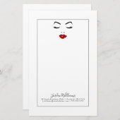 Name hinzufügen| Elegantes Gesicht Briefpapier (Vorne/Hinten)