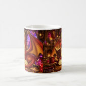 Name hinzufügen, Fantasy-Drache mit Buch und Kaffe Kaffeetasse (Mittel)
