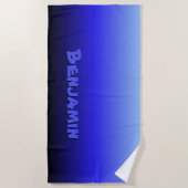 Name hinzufügen, Farbe Blau Strandtuch (Vorderseite)