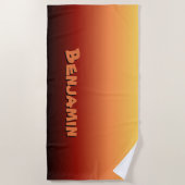 Name hinzufügen, Farbe des Sonnenuntergangs Strandtuch (Vorderseite)