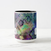 Name hinzufügen, Farbe Wasserfarbe Abstrakt mit Di Zweifarbige Tasse (Mittel)