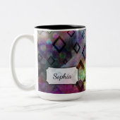 Name hinzufügen, Farbe Wasserfarbe Abstrakt mit Di Zweifarbige Tasse (Links)