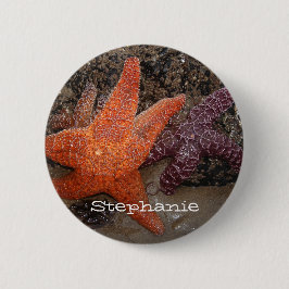 Name hinzufügen: Farbenfrohe Starfish/Sea Star Fot Button