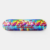 Name hinzufügen Flocking Fabulous Flamingo Rosa Ro Skateboard (Horizontal)