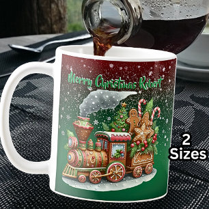 Name hinzufügen, Frohe Weihnachts-Lebkuchen Dampfz Kaffeetasse