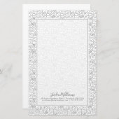 Name hinzufügen| Frohe Zähne Briefpapier (Vorne/Hinten)