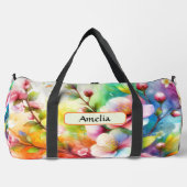 Name hinzufügen, Frühlingsblumen blühen Duffle Bag (Vorderseite)