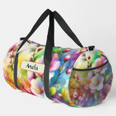 Name hinzufügen, Frühlingsblumen blühen Duffle Bag (Rechte Ecke)