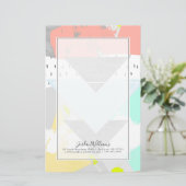 Name hinzufügen| Geometrische Kunstdrucke Briefpapier (Stehend Vorderseite)