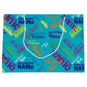 Name hinzufügen, glücklich Geburtstag große Gesche Geschenktüte (Vorderseite)