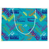 Name hinzufügen, glücklich Geburtstag große Gesche Geschenktüte (Rückseite)