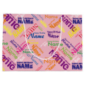 Name hinzufügen, glücklich Geburtstag große Gesche Große Geschenktüte (Rückseite)