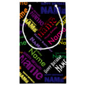 Name hinzufügen, glücklich Geburtstag kleine Gesch Geschenktüte (Rückseite)