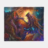 Name hinzufügen, Goldener Roter und blauer Iridesz Fleecedecke (Vorderseite (Horizontal))