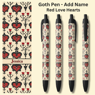 Name hinzufügen, Gothic Red Valentines Liebe Herz Kugelschreiber