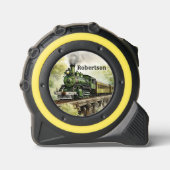 Name hinzufügen - Green Steam Train on Bridge Maßband (Vorderseite)