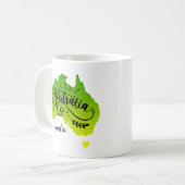 Name hinzufügen - Green Yellow Australia Map Kaffeetasse (Vorderseite Links)