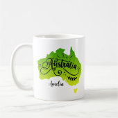 Name hinzufügen - Green Yellow Australia Map Kaffeetasse (Links)